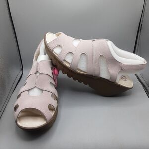 Skechers Parallel Stylin Sandals Women's 9.5W Pink Slingback Suede Peep-Toe